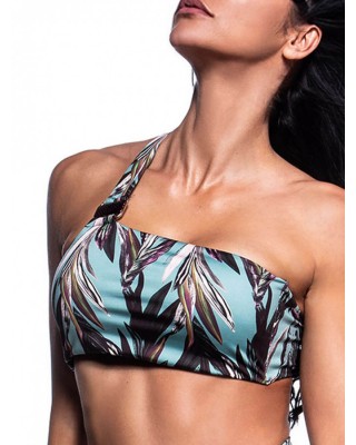 Pastel Palm Bikini Top με Έναν Ώμο 22066104