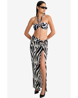 Zebra Μακριά Φούστα Blu4U