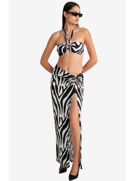 Zebra Μακριά Φούστα Blu4U