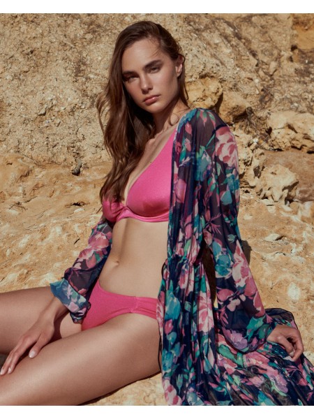 Flower Tunik Με Βολάν Beachwear Rock Club